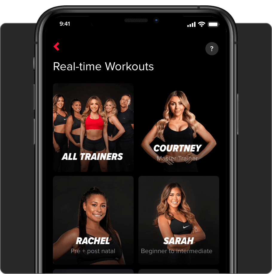 Start our real-time workouts - Courtney Black Fitness App