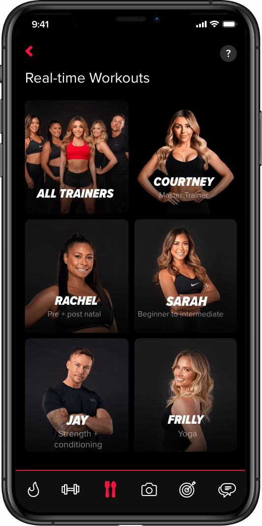 Realtime workouts with the Courtney Black Fitness App